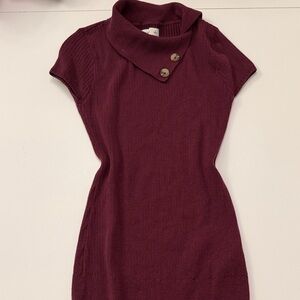 Hollister Burgundy Short Sleeve Sweater Tunic